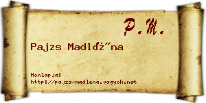 Pajzs Madléna névjegykártya